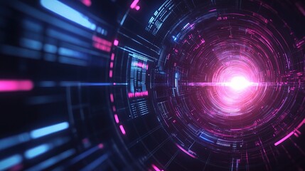 Obraz premium Futuristic Abstract Digital Tunnel Background