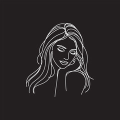 line art bride girl and mordan Woman line Drawing design.