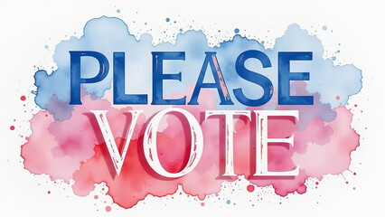The sign "Please Vote" in the colors of the American flag.