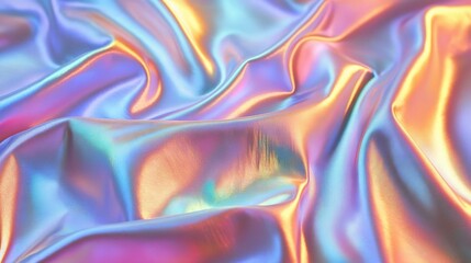 Obraz premium Iridescent Fabric with Fluid Wave Patterns