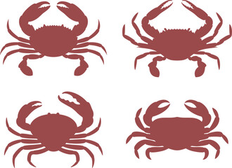 Crab silhouette. Isolated crab on white background