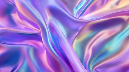 Obraz premium Iridescent Fabric Texture with Soft Waves and Colors