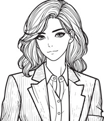 line art bride girl and mordan Woman line Drawing design.