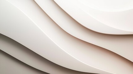 Elegant abstract design with smooth, flowing beige curves creating a minimalist, modern aesthetic. The soft gradient adds depth and texture to the composition. AI generative.