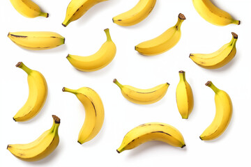 Banana Flying in the air for design Background 
