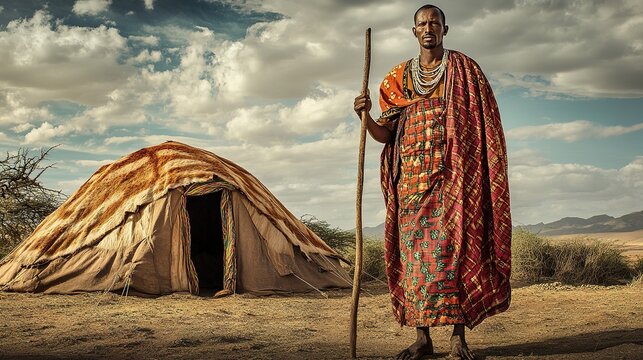 A man dressed in a traditional Somali ma awis and kameez