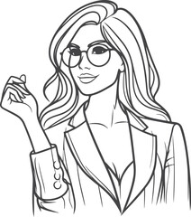 line art bride girl and mordan Woman line Drawing design.