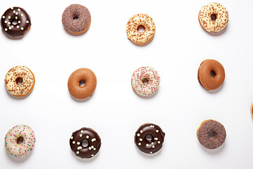 Donuts Flying in the air for design Background 