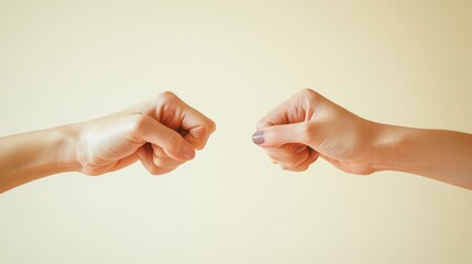 Two business fingers making contact in close-up, framed full frame to showcase collaboration and agreement in a professional setting