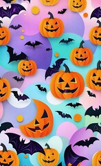 halloween background with pumpkins