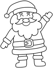 Santa Cross with Christmas illustration coloring 