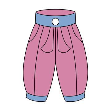 pink baby pants with blue trim clip art preview