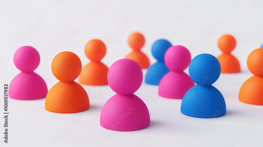 Wall mural vibrant clay 3d networking icon, a visually striking element representing connectivity and collabora