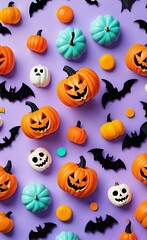 Naklejka premium set of halloween pumpkins