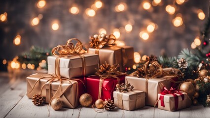 christmas tree and gifts