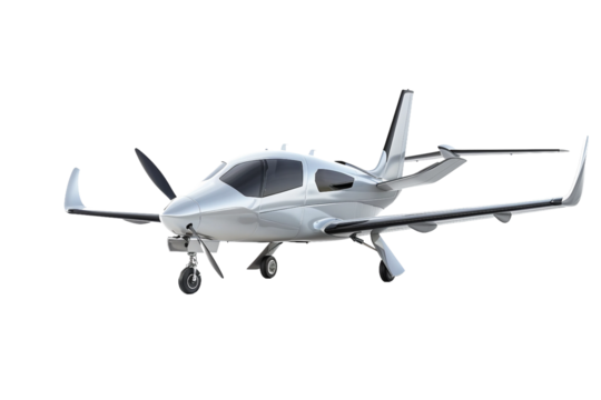 Electric Passenger Plane with Efficient Propulsion System isolated on transparent background