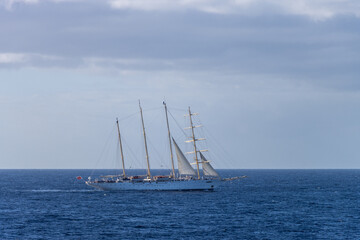 Sailing Vessel on Calm Ocean Waters