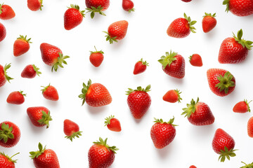 Strawberry Flying in the air seamless Background 
