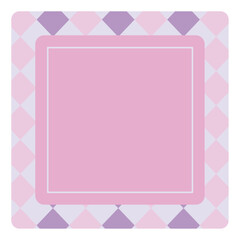 ピンクとダイヤ柄のモダンなメモフレーム