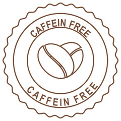 No Caffein, Decaffeinated or Caffein Free Sign, Icon Symbol Vector Illustration