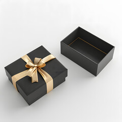 opened black box with golden ribbon AI generative