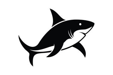 silhouette of a shark vector art illustration Transparent White Background