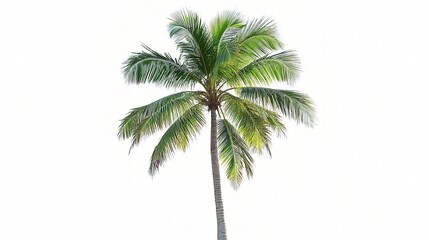 Lush Palm Tree on Bright Background