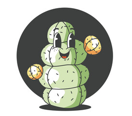 Cute cactus characters isolated set. Vector flat graphic design element concept illustration	