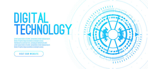 Abstract digital technology hi-tech futuristic blue white background, cyber information communication, innovation future tech data, internet network connection, Ai big data lines dots, circuit vector