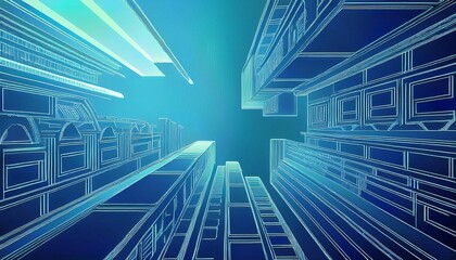 Obraz premium Blue city background