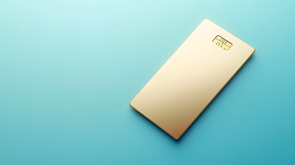 Gold Digital Access Key Card on a Light Blue Background