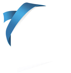 Obraz premium Blank White Paper with Blue Ribbon for Gift or Celebration