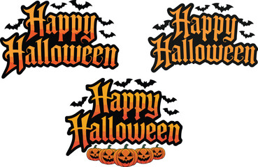 Happy Halloween typography design vector style white background