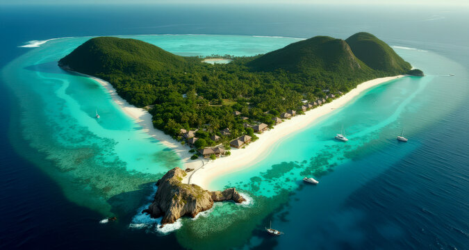 Refuge tropical idyllique, cette &icirc;le paradisiaque invite &agrave; la d&eacute;tente avec ses plages immacul&eacute;es et ses cocotiers.