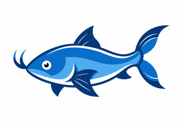 Blue catfish fish creative vector design
