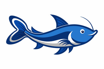 Blue catfish fish creative vector design