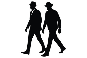 people walking silhouette, on white background, isolated, vector
