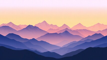 Fototapeta premium Serene Mountain Landscape at Sunrise
