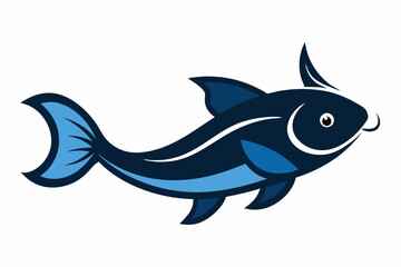 Creative vector design of catfish fish on a white background