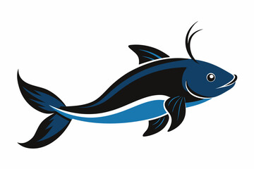 Obraz premium Creative vector design of catfish fish on a white background