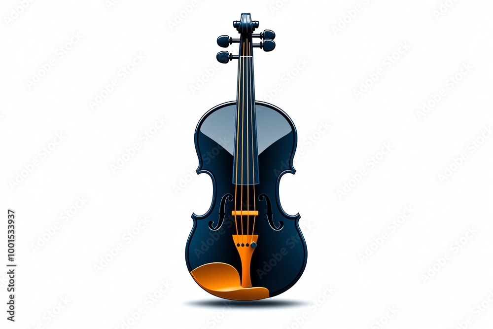 Aufkleber Minimalist violin icon, with sleek lines representing the shape of a violin and its strings, capturing the elegance of the instrument in a simple design