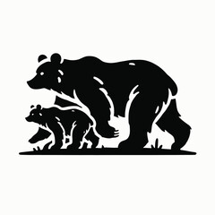 Fototapeta premium Bear Family Silhouette