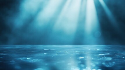 Obraz premium Ethereal Blue Light Over Water Surface