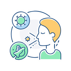 Obraz premium Allergy icon, symbol of sensitivity and bodily reactions, minimalist style