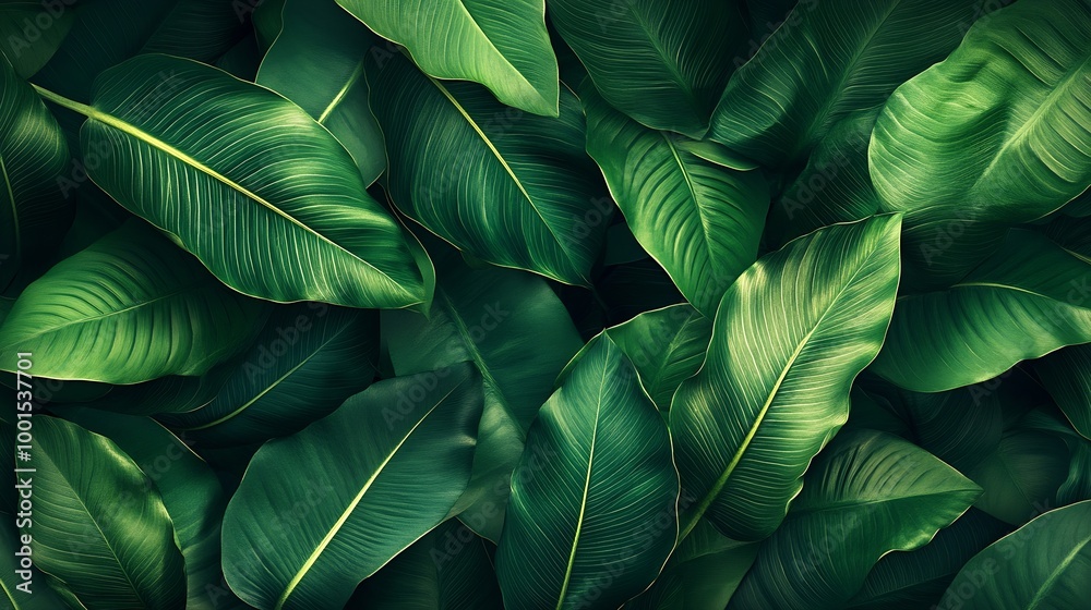 Aufkleber tropical leaves abstract green leaves texture nature background closeup tree leaf background natural