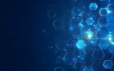 Fototapeta premium Abstract Futuristic Hexagonal Digital Interface with Light Effects