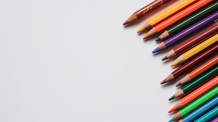 Fototapeta premium Creative colored pencils for art drawing, school supplies, and vibrant stationery tools