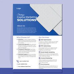 Corporate business flyer template design set with blue, orange, red and yellow color. marketing, business proposal, promotion, advertise, publication, cover page. new digital marketing flyer set.