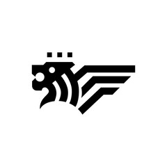 E lion initial logo
