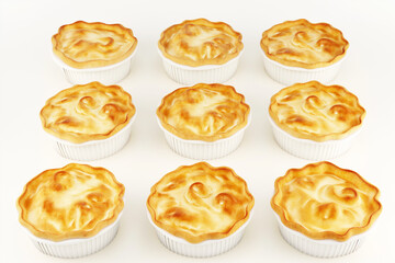 Delicious homemade pastries with golden crust, freshly baked dishes, and sweet dessert food